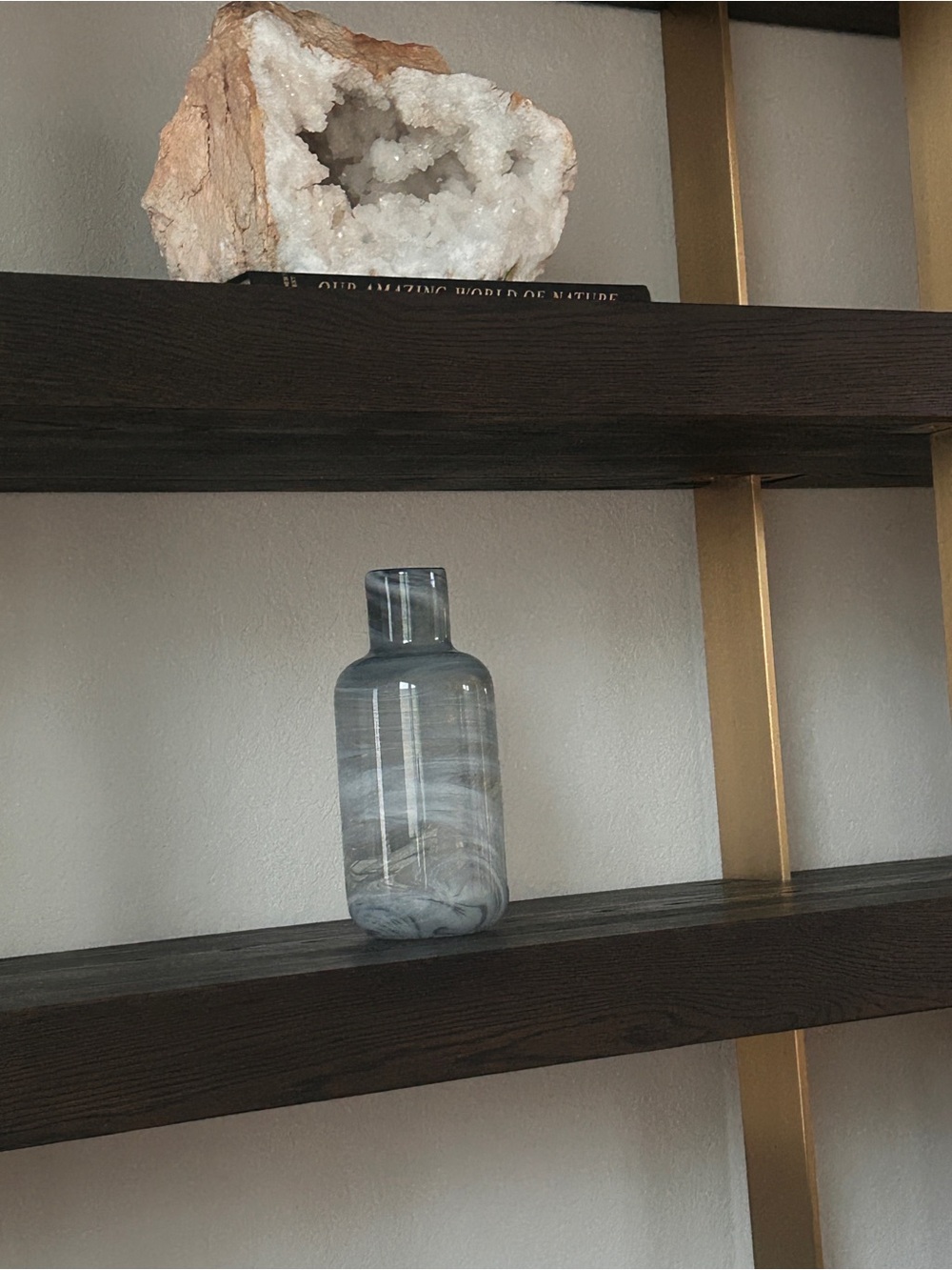 Decorative Gray Swirl Glass Vase - Home Wall Decor